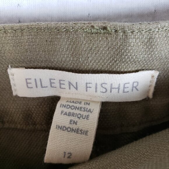 EILEEN FISHER Pants Organic Cotton/Hemp Tapered Ankle Length size 12 Stretch - Picture 5 of 13